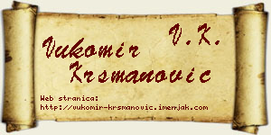 Vukomir Krsmanović vizit kartica
